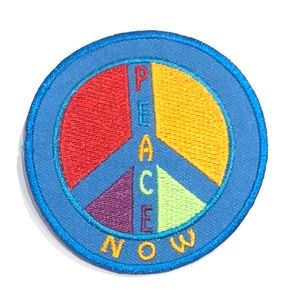 Peace Sign Patch iron on Now Hippie Retro DIY